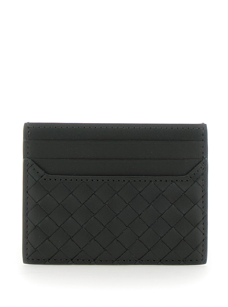 Bottega Veneta Wallets? Bottega Veneta Men Green Card Holder With Intrecciato Motif In Leather Man Premium Leather Designer Wallet