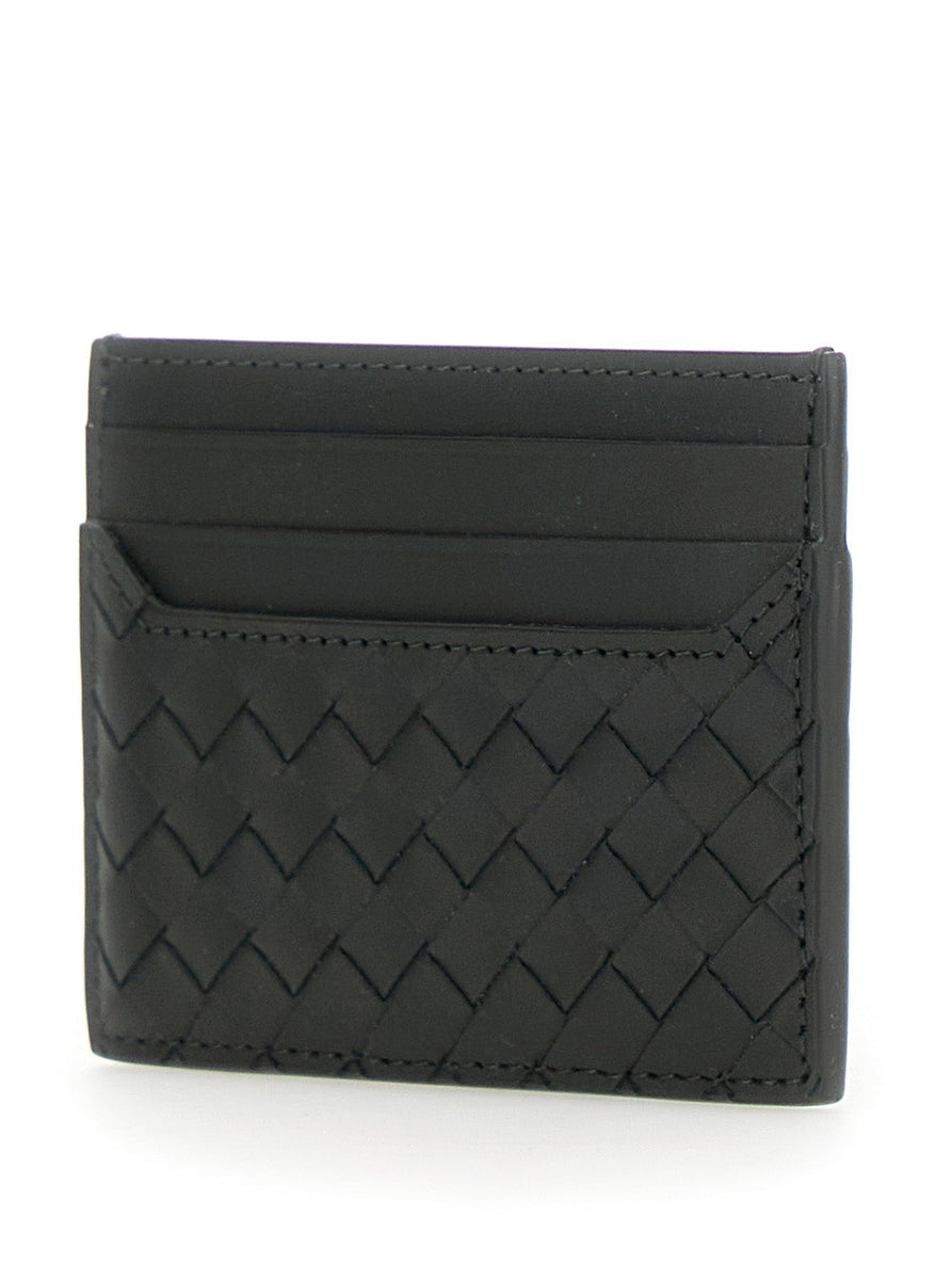 Bottega Veneta Wallets? Bottega Veneta Men Green Card Holder With Intrecciato Motif In Leather Man Premium Leather Designer Wallet