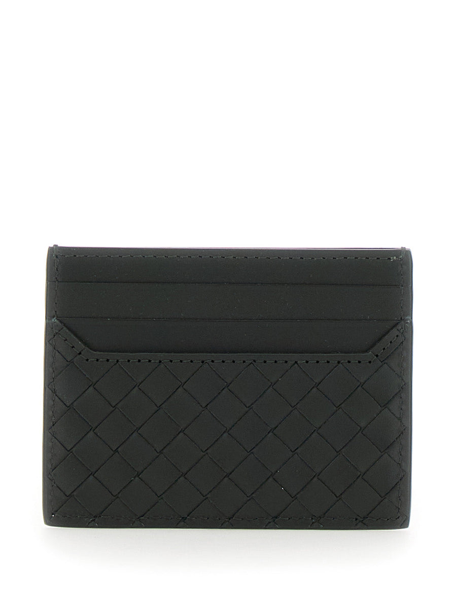 Bottega Veneta Wallets? Bottega Veneta Men Green Card Holder With Intrecciato Motif In Leather Man Premium Leather Designer Wallet