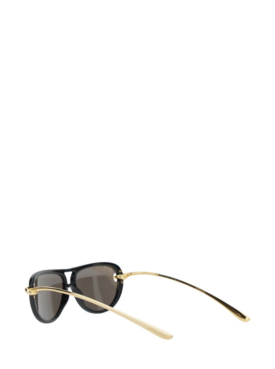 Bottega Veneta Sunglasses? Bottega Veneta Women Black Sunglasses With Cut-Out Motif On The Temples And Knot Detail On The Temples In Acetate Woman Premium Fashion Designer Sunglasses