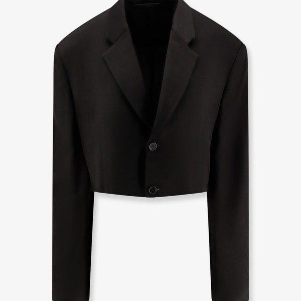 Balenciaga Jackets? Balenciaga Women Single Breasted Cut Off Viscose And Wool Blazer Stylish Everyday Designer Outerwear