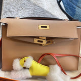 Side view of modernist structured handbag