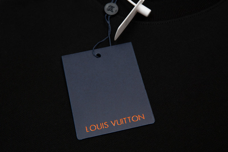 Side profile of Louis Vuitton luxury clothing with monogram-inspired silhouette