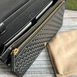 Side view of contemporary structured handbag