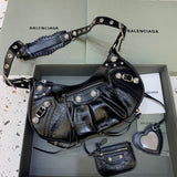 Statement Faux Leather Handbag - Polished Finish | Women's Luxury Handbag #363 - side angle view (image 2) of designer-inspired handbag
