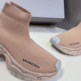 Balenciaga Beige Classic Ballet Flats - Side Profile View