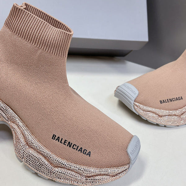 Balenciaga Beige Classic Ballet Flats - Side Profile View