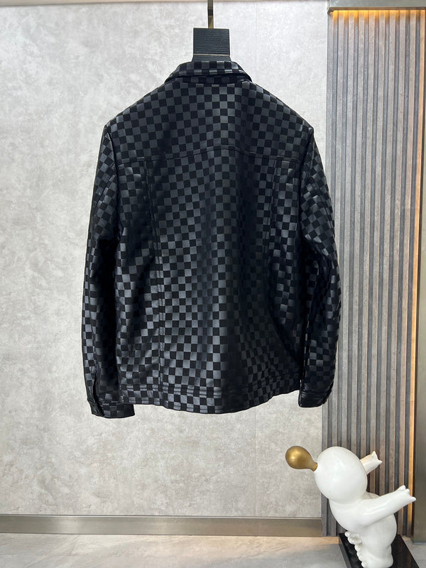 Side profile of Louis Vuitton luxury clothing with label-forward styling
