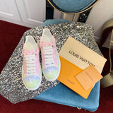 Close-up of Louis Vuitton shoes craftsmanship