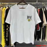 Side profile of Rhude luxury clothing with relaxed-fit cut