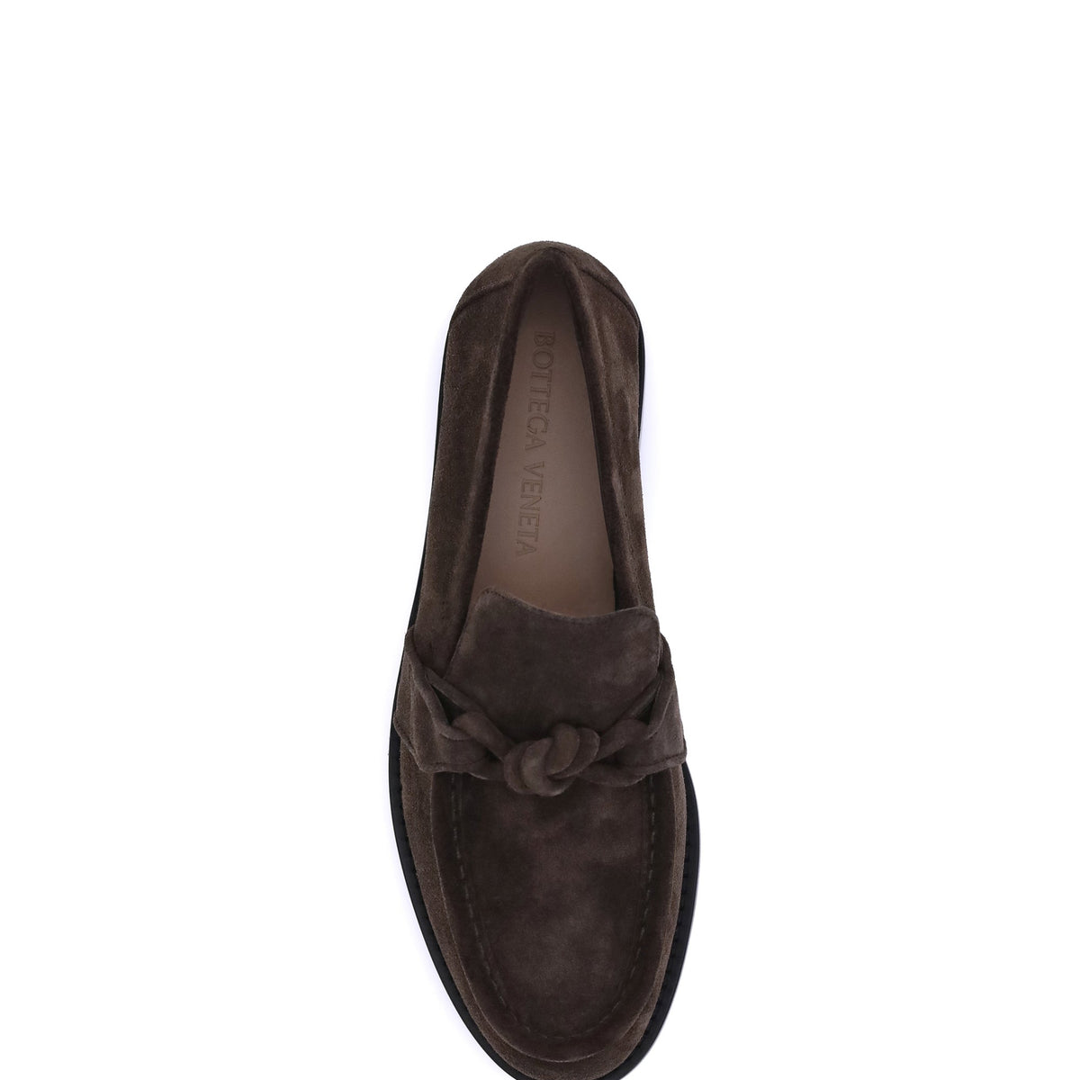 Close-up of Bottega Veneta slides hardware and fine stitching