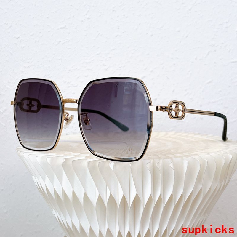 Close-up detail view of Louis Vuitton unisex sunglasses
