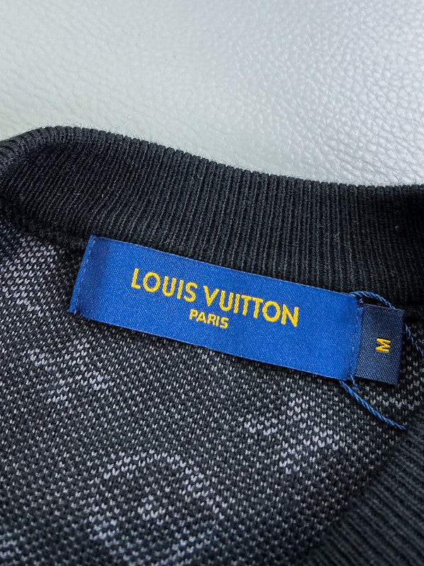 Front view of Louis Vuitton luxury clothing with monogram-inspired silhouette