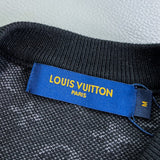 Front view of Louis Vuitton luxury clothing with monogram-inspired silhouette
