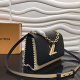 Close-up detail of statement refined women's handbag – women's designer-style accessory