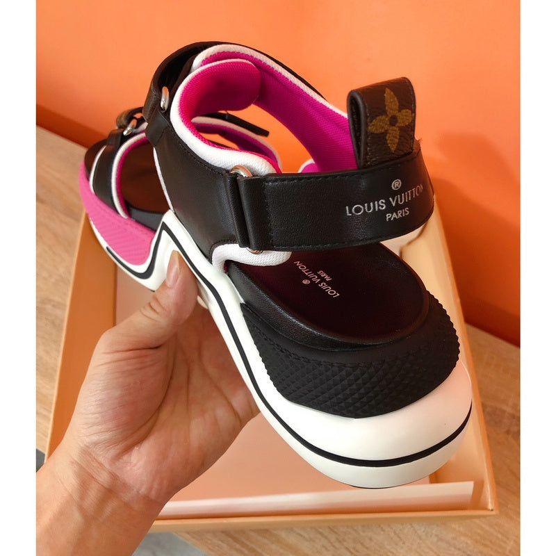 Louis Vuitton Red Slip-On Sneakers - Heel Detail View