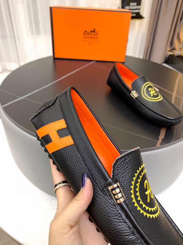 Hermès Chocolate Brown Loafer Flats - Back View