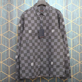Close-up detail shot of Louis Vuitton luxury clothing with relaxed-fit cut