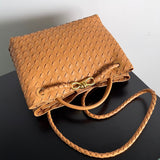 Structured Faux Leather Handbag - Statement Silhouette | Women's Premium Handbag #1589 - styled full view (image 7) of designer-inspired handbag