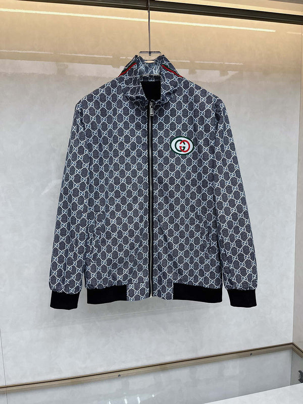 Back view of Gucci luxury clothing with logo-detail design