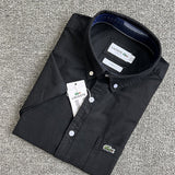 Front view of Lacoste luxury clothing with logo-detail design