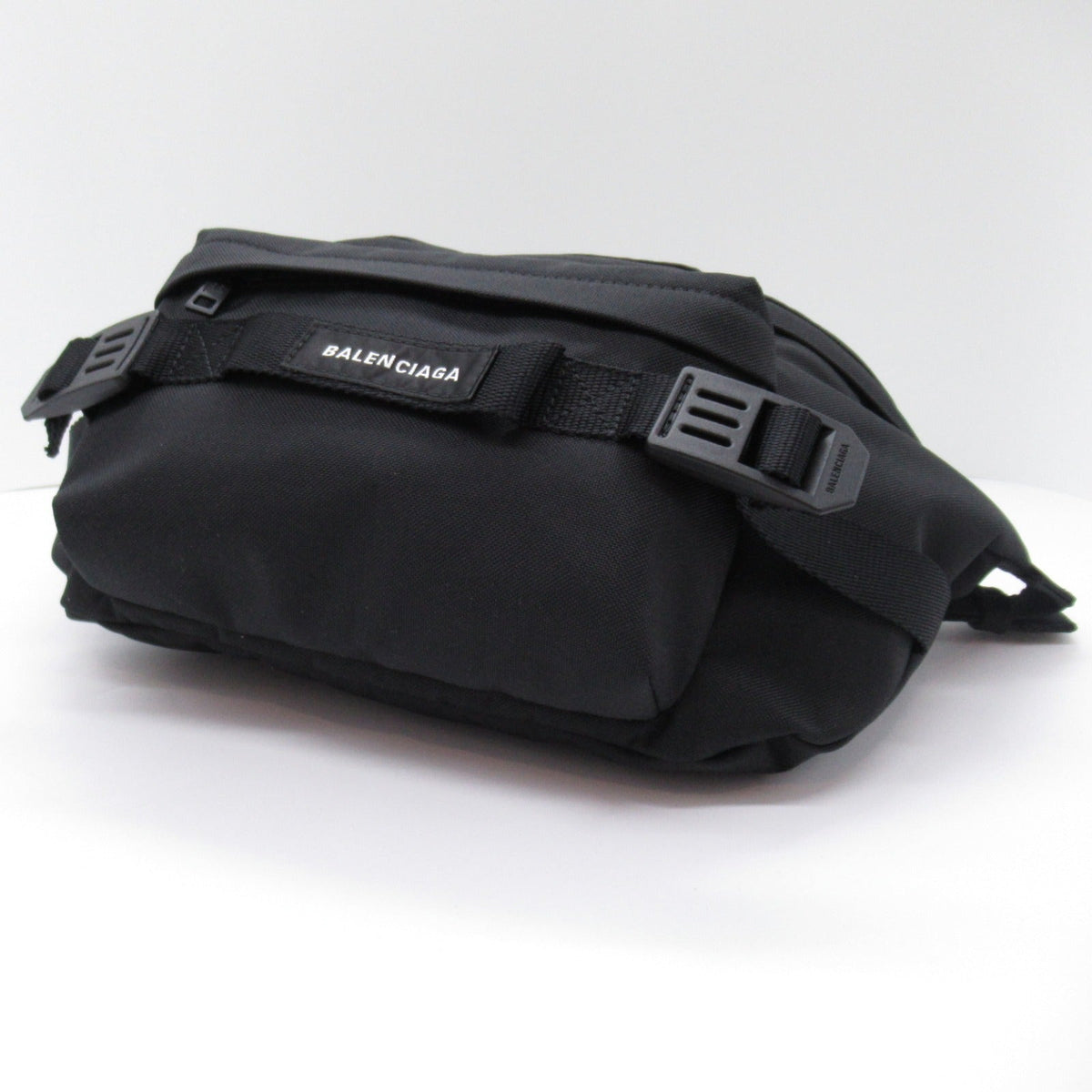 Balenciaga authentic luxury handbag Black nylon craftsmanship