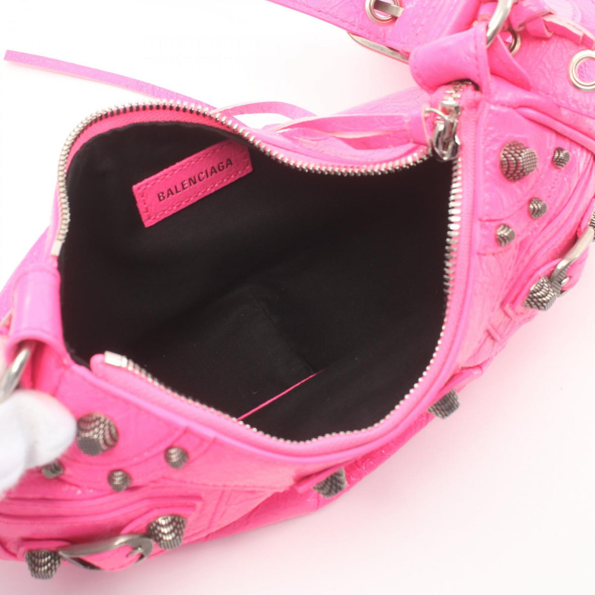Balenciaga authentic luxury shoulder bag Pink leather craftsmanship