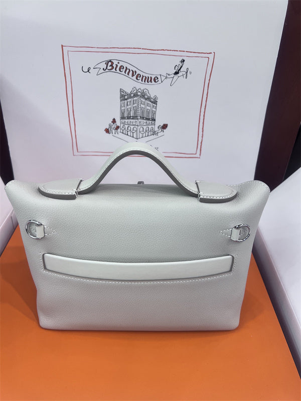 Side view of elegant structured handbag