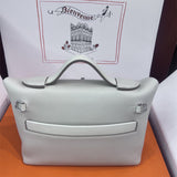 Side view of elegant structured handbag