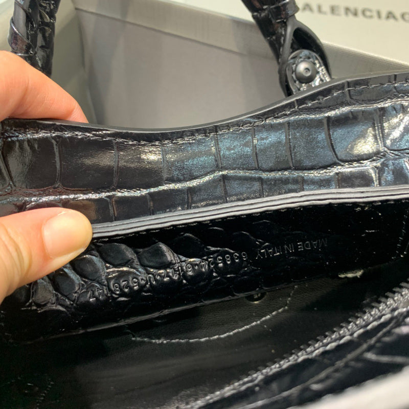 Statement Vegan Leather Handbag - Polished Finish | Women's Everyday Carry Handbag #322 - texture close-up (image 9) of designer-inspired handbag