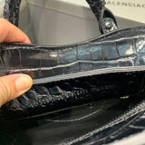 Statement Vegan Leather Handbag - Polished Finish | Women's Everyday Carry Handbag #322 - texture close-up (image 9) of designer-inspired handbag