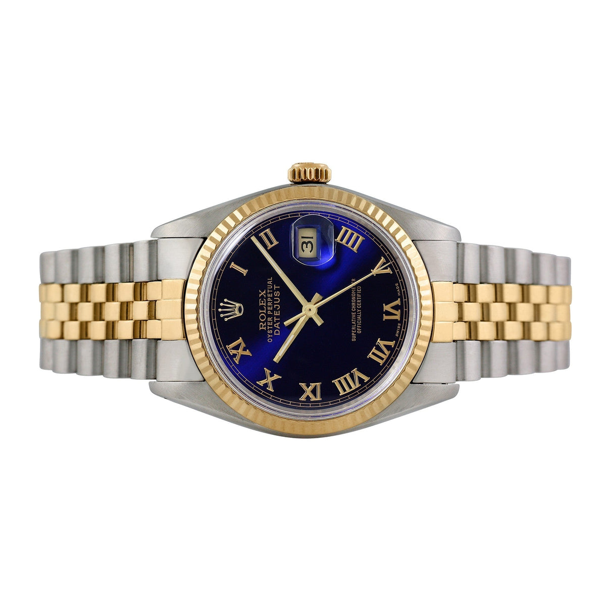 Front view of Rolex men's watch
