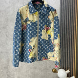 Back view of Louis Vuitton luxury clothing with label-forward styling