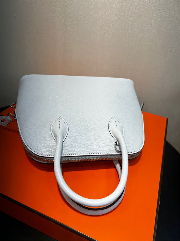  polished satchel detail view showing craftsmanship