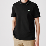 Side profile of Lacoste luxury clothing with signature branding