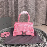 Close-up detail of statement polished women's handbag – women's statement bag
