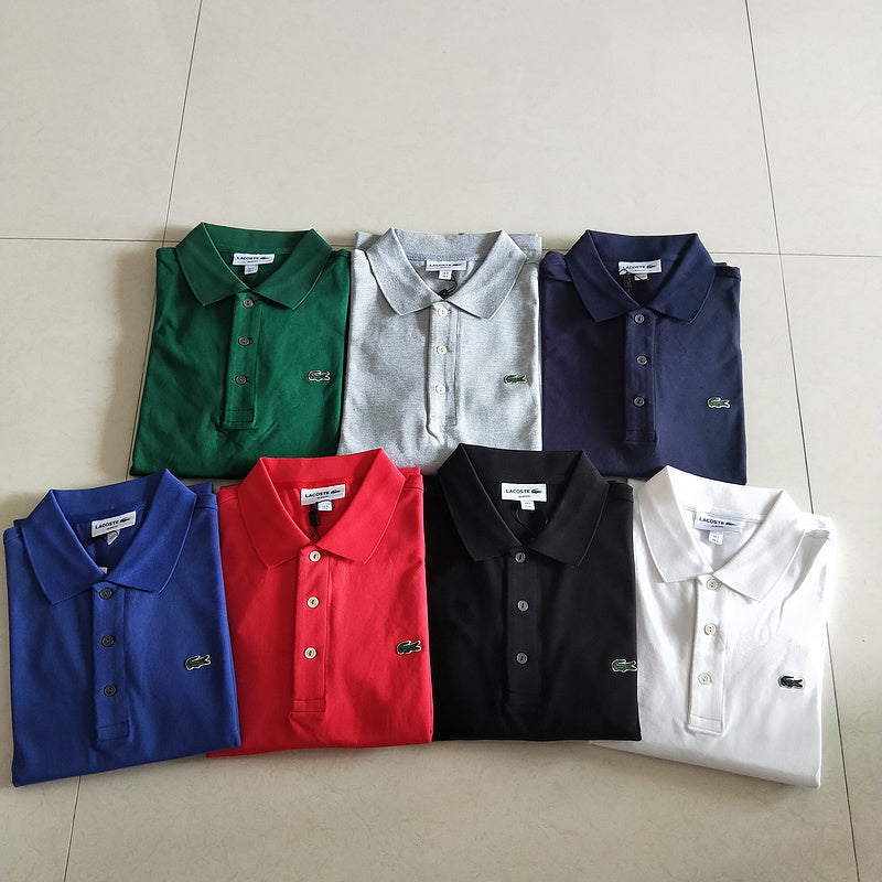 Full styled look of Lacoste luxury clothing with signature branding