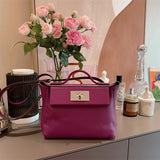 Side view of versatile structured handbag