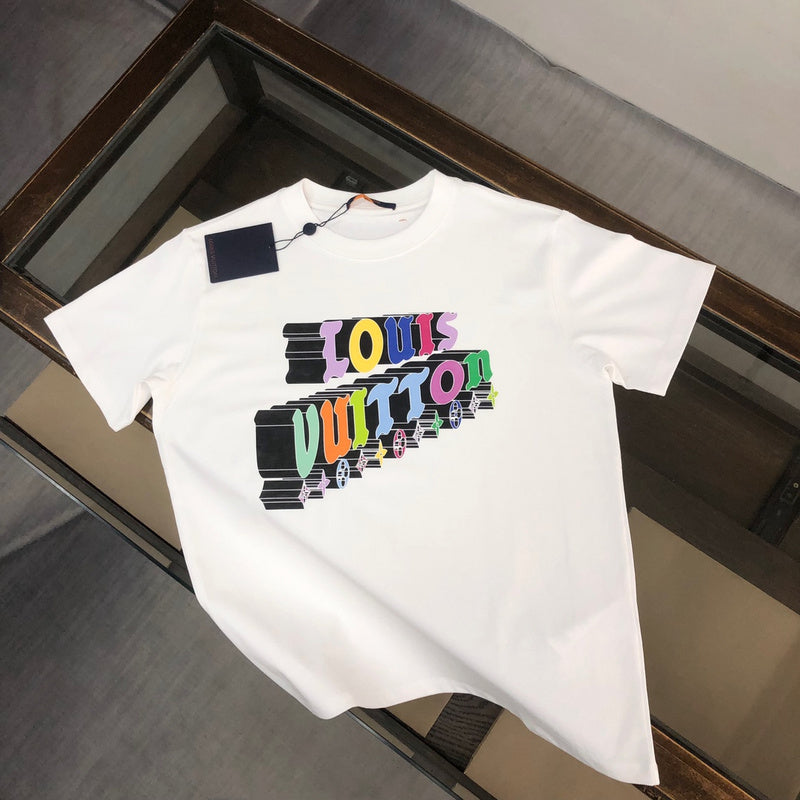 Back view of Louis Vuitton cotton t-shirt with label-forward styling