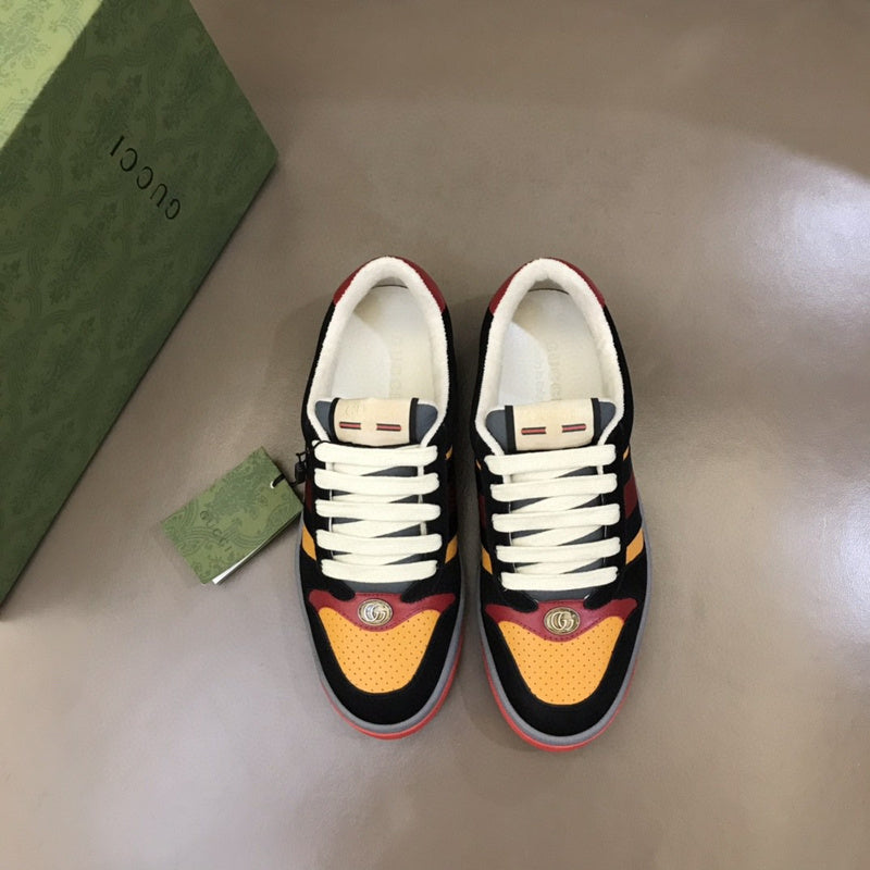 Gucci crisp white luxury sneakers view 10 retro runner design