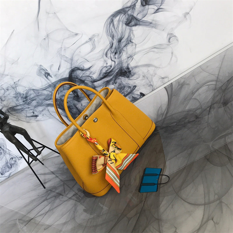 Side view of chic structured handbag