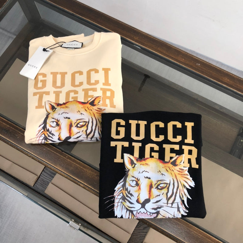 Side profile of Gucci luxury clothing with relaxed-fit cut