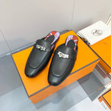 Hermes sandals Style 168 - close-up of sleek modern silhouette