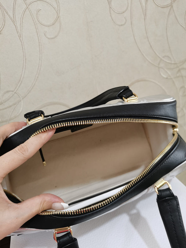 Top view of polished structured women's handbag – women's everyday handbag