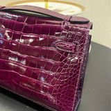 Side view of refined structured handbag