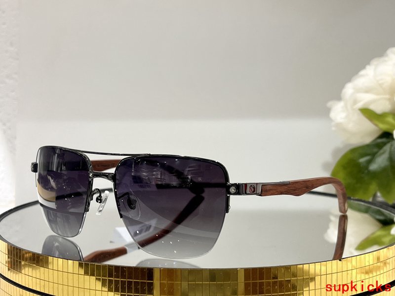 Close-up detail view of Cartier unisex sunglasses