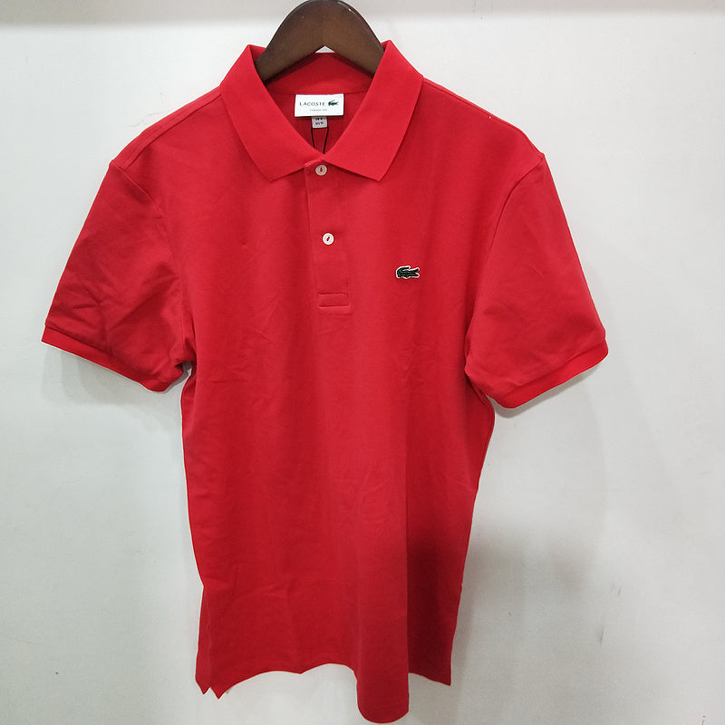 Back view of Lacoste luxury clothing with monogram-inspired silhouette