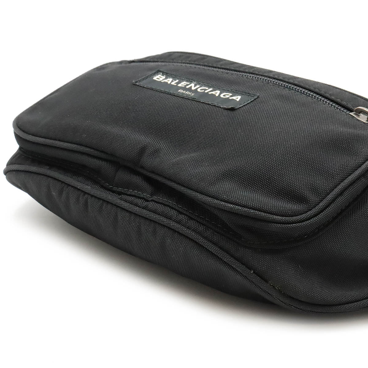 Balenciaga authentic luxury handbag Black nylon craftsmanship