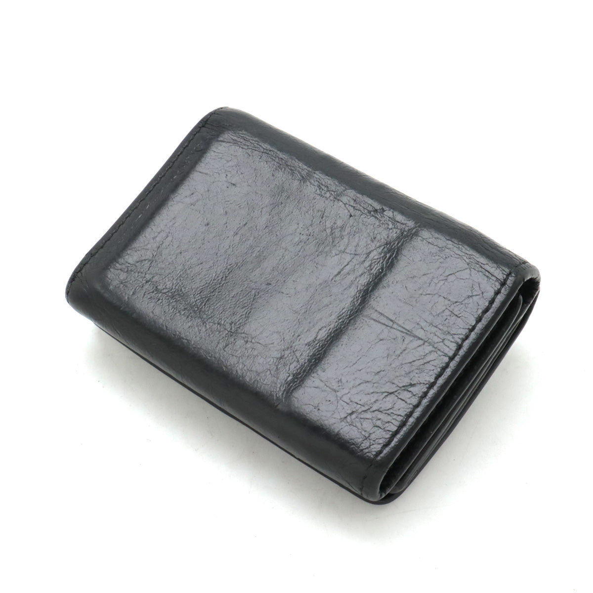 Side view of Balenciaga wallet Black premium designer bag