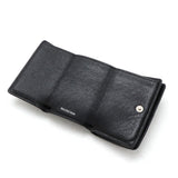 Balenciaga authentic luxury wallet Black leather craftsmanship